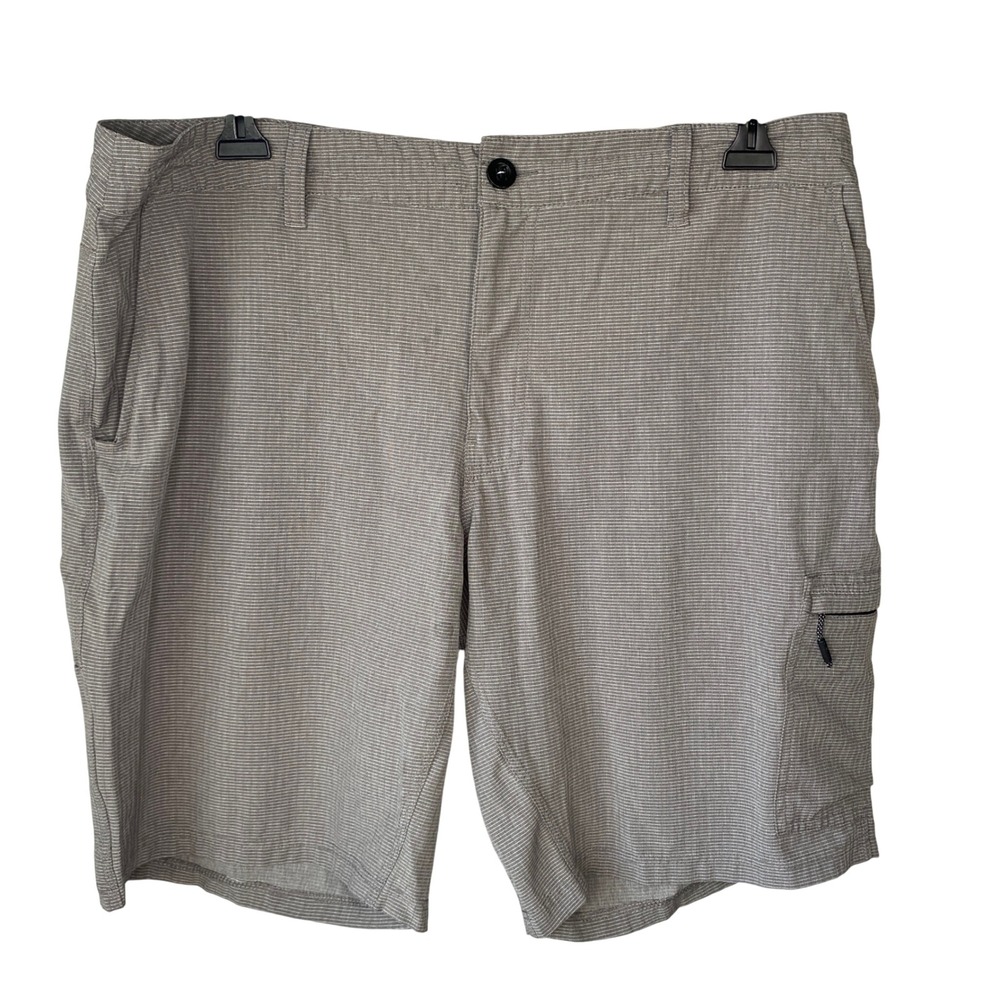 ONeill Mens Hybrid Cargo Shorts Grey Micro Stripe Size 38 Quick Dry Surf Skate
